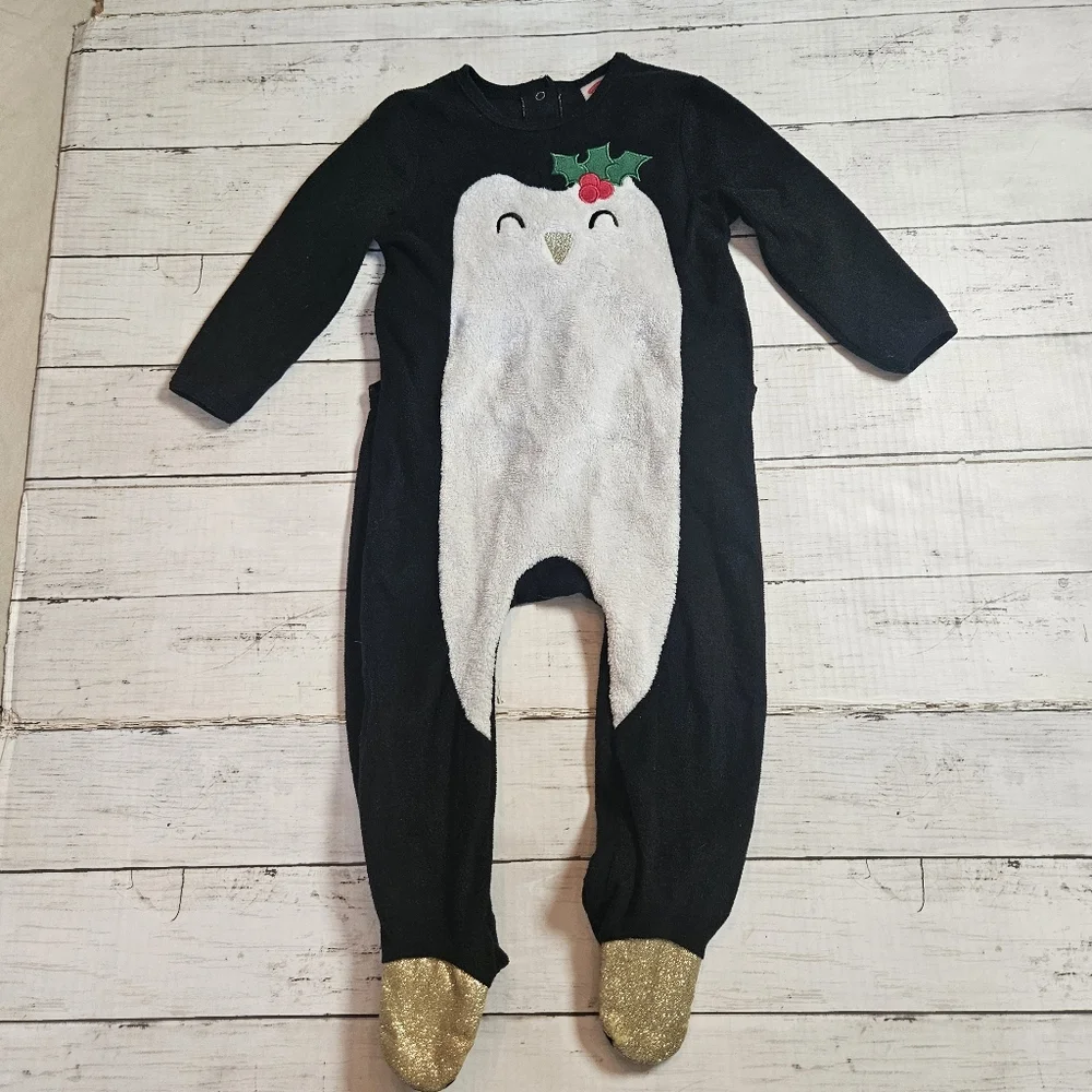 Holiday Time 18 Month Footed Penguin‎ One Piece Holiday
